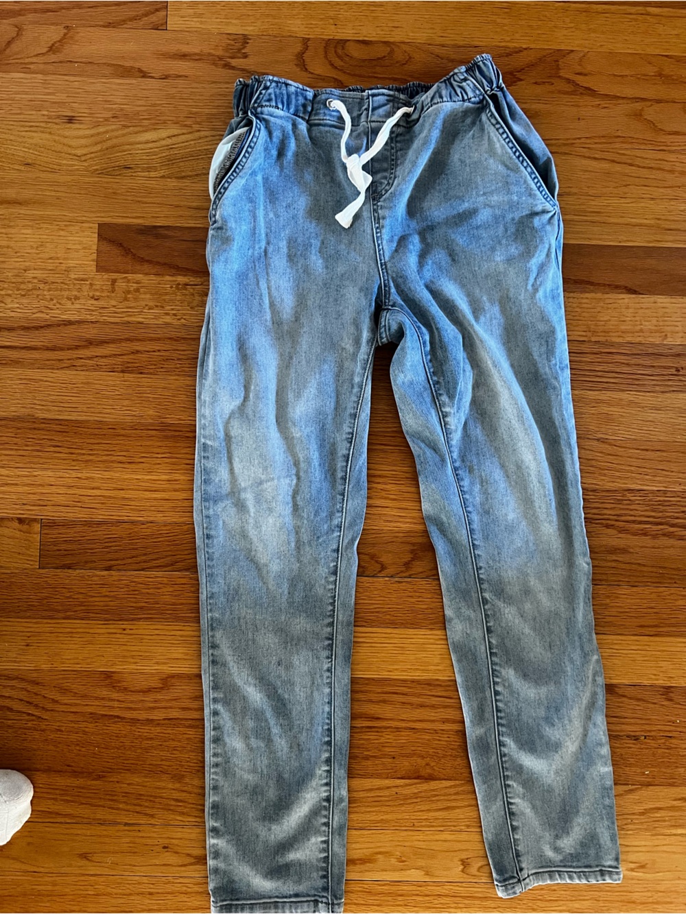 RIPE Maternity Light Wash Drawstring Jogger Jeans